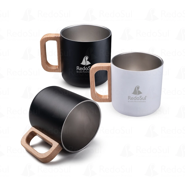 RD 8119540-Caneca Térmica Personalizada 400 ml com Alça em Madeira RD 8119540-Caneca Térmica Personalizada 400 ml com Alça em Madeira